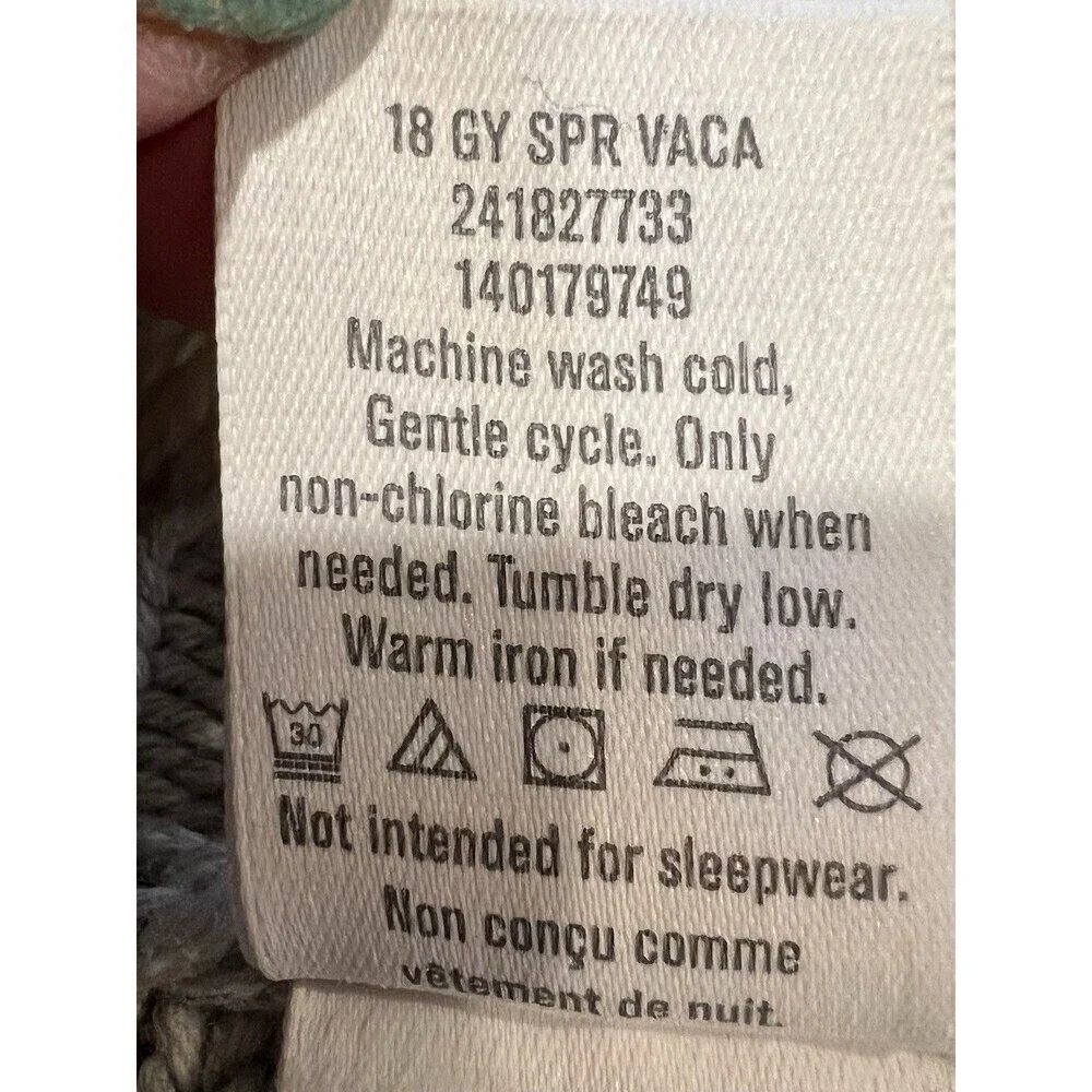 Gymboree Girls Open Knit Grey Sweater Cardigan 100% Cotton Small 5/6